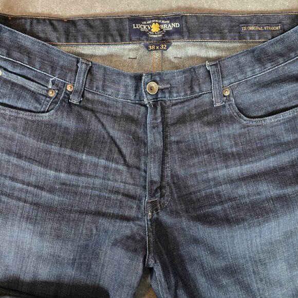 Lucky Brand Jeans 221 Original Straight Dark Denim Size 38 x 32 - Picture 3 of 11